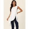 Seta T Women's High Low Hem Sleeveless Crew Neck Dressy Casual Shirts - 2 of 4