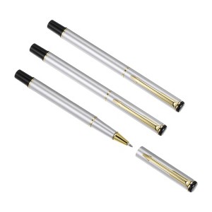 Unique Bargains Business Office Metal Smooth Writing Black Ink Ballpoint Pens 3 Pcs - 1 of 4