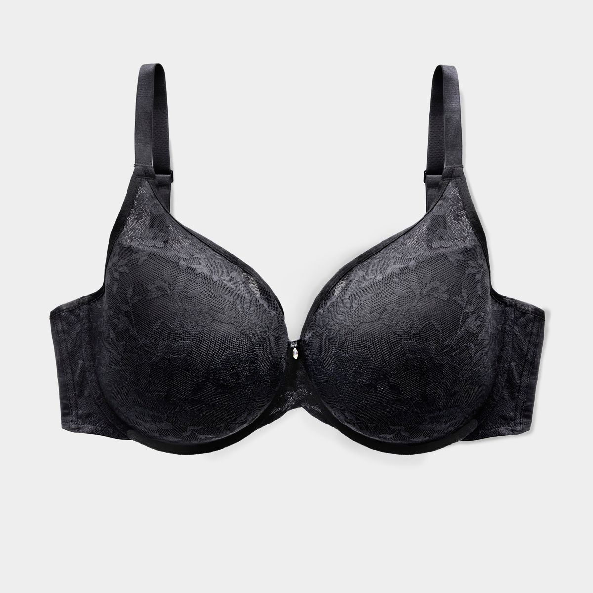 Curvy Couture No-Show Lace Plunge T-Shirt Bra - thumbnail 4