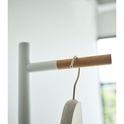 Black Steel and Wood Minimalist Coat Rack