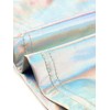 INSPIRE CHIC Women's Party Short Sleeve Mock Neck Holographic Metallic Crop Top - 4 of 4