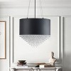 Modern Crystal Chandelier with Black Or White Drum Shade, Luxury Pendant Light for Dining Room, Bedroom - 3 of 4