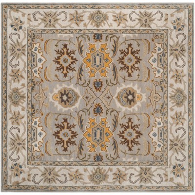 Heritage Light Grey and Grey Hand-Tufted Wool 6' x 6' Square Rug