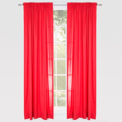 Red Solid 84" Rod Pocket Single Curtain Panel - Leaning Linens