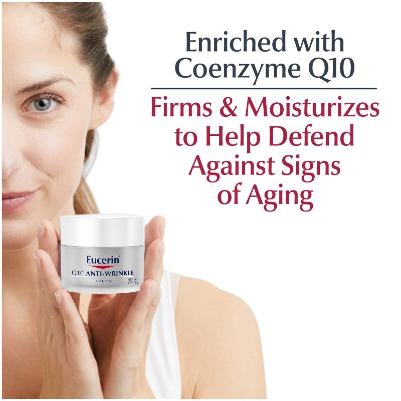 Eucerin Q10 Anti-Wrinkle Sensitive Skin Unscented Face Cream - 1.7oz, 5 of 15