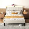 KIGFTSOD Platform Bed Frame with Fabric Upholstered Headboard and Wooden Slats Support - 2 of 4