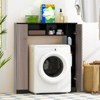 Costway Over The Toilet Storage Cabinet Double Door Bathroom Toilet Storage Organizer Natural/White - 4 of 4