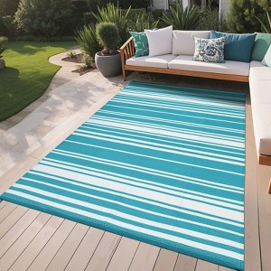 Outdoor Rug Waterproof Plastic Straw Rug Camping Rug for Patio Reversible Mat UV-Resistant Outdoor Carpet for Porch, Deck, Backyard, Balcony - 1 of 4