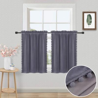 Room Darkening Velvet Kitchen Window Curtains : Target