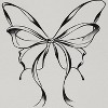 Rerun Island Women's Bow Butterfly Short Sleeve Graphic Cotton Baby Tee - Cloud Dancer 3X - 2 of 4