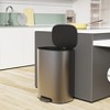 13 Gallon 50L Kitchen Foot Pedal Operated Soft Close Trash Can - Stainless Steel Ellipse Bustbin - 3 of 4