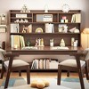 Solid Wood Desk, Kids Writing Table, Office Desk，With Removable Shelves, With Drawers And 2 Chairs - 2 of 4