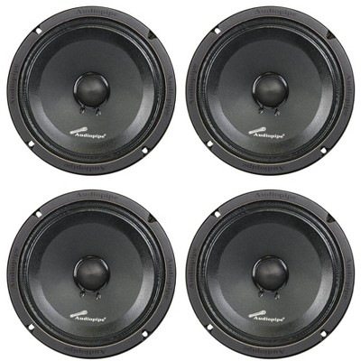Audiopipe APMB-8SB-C 8 Inch 250 Watt MAX, 125 RMS, 8 Ohm Low/Mid Frequency Midrange Driver, Car Stereo Loudspeaker with KSV Voice Coil (4 Pack)