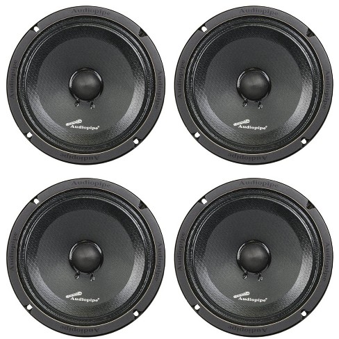 Audiopipe APMB-8SB-C 8 Inch 250 Watt MAX, 125 RMS, 8 Ohm Low/Mid Frequency  Midrange Driver, Car Stereo Loudspeaker with KSV Voice Coil (4 Pack)