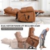 Dual Motor Infinite Position Power Lift Recliner Chair, PU Leather Heavy Duty Oversized Recliner with Heat Massage-3irtyhousy - 3 of 4