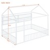 Twin/Full Size Metal Platform Bed House Bed Frame with Fence and Shelves, White/Black/Pink-ModernLuxe - 3 of 4