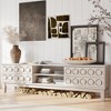 LOVSON Modern Mid-Century Media Console with 4 Drawers and Cable Management, TV Console Table for TVs up to 75",for Living Room,Office(White) - 2 of 4