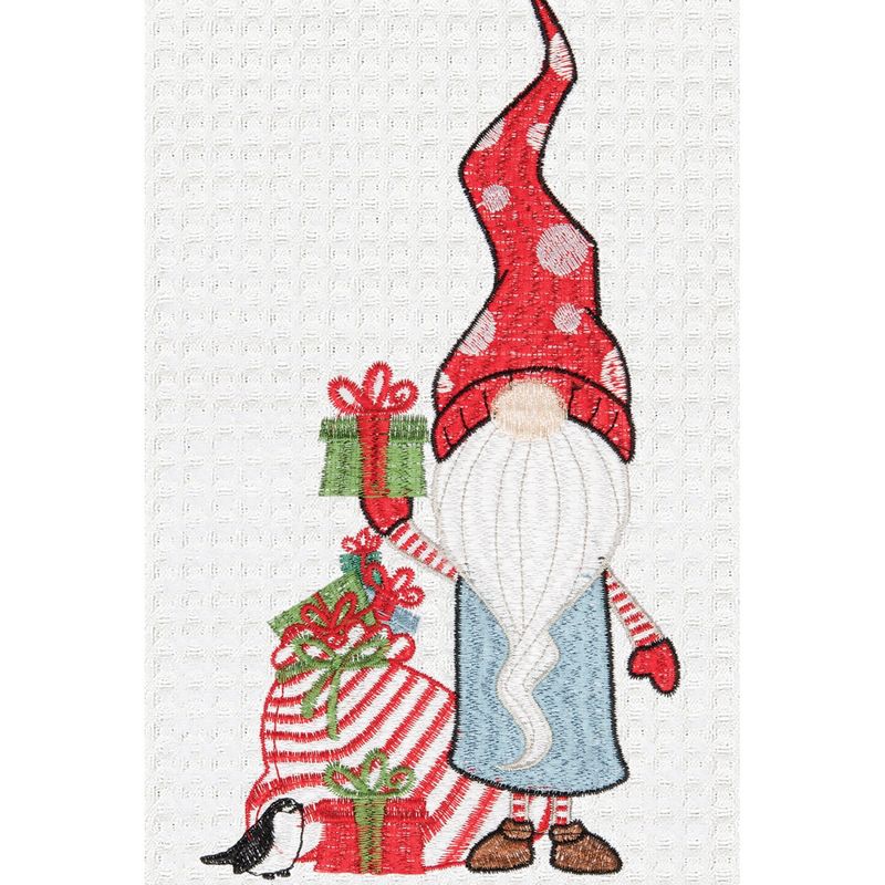 C&F Home 27" x 18" Christmas Holiday Gnome with Presents Gifts Embroidered & Waffle Weave Cotton Kitchen Dish Towel, 2 of 3