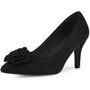 BLISSFUL STEP Women's Pointed Toe Stiletto Heel Slip-on Pumps - 1 of 4