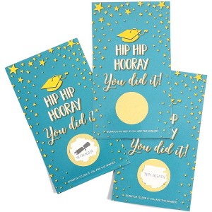 Paper Junkie 60 Pack Scratch-Off Game Cards, Hip Hip Hooray You Did It, Class of 2025 Graduation Party Supplies - 1 of 4