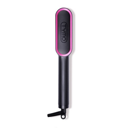 Tymo Ring Pink Hair Straightener Brush - Hair Straightening Iron with Built-in Comb, 20s Fast Heating & 5 Temp Settings & Anti-Scald, Perfect for