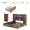 AMERLIFE Bed Frame with Drawers, LED, Bookcase Headboard, Charging, Shelves - 2 of 4