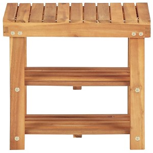 vidaXL Solid Acacia Wood Shoe Rack - Compact Wooden Shoe Storage Organizer and Bench with Rustic Natural Finish, 19.6"x12.5"x17.7" - 1 of 4