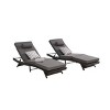 Outdoor Recliners Chairs Set of 2,Rattan Adjustable Recliners With Water Resistant Cushion,Reclining Lounge Chair For Poolside-Cuddlewood - 3 of 4