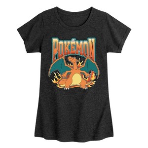 Girls' - Pokémon - Pokemon Charizard Collegiate Fitted Short Sleeve Graphic T-Shirt - 1 of 4