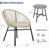 Acapulco Chair Set 3 Piece, Outdoor Patio Bistro Set with 2 Wicker Chairs & 1 Tempered Glass Table - 3 of 4