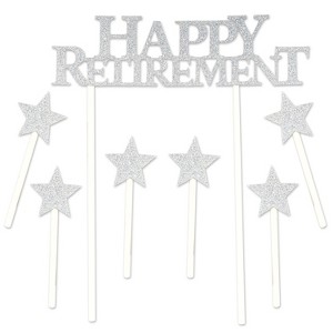 Beistle Happy Retirement Cake Topper, 6" x 8.25", (2/Pkg) Multicolored - 1 of 1