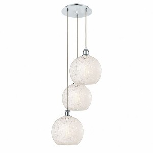 White Mouchette - 3 Light Cord Hung Multi Pendant In Modern Style-10.25 Inches Tall and 16.5 Inches Wide - 1 of 1