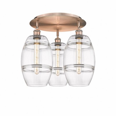 Vaz - 3 Light Flush Mount In Industrial Style-10.88 Inches Tall and 19.75 Inches Wide