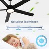 66 Inch Aluminum Blade Ceiling Fan with Light and Remote, Outdoor Patio Fan with Quiet DC Motor, 6-Speed Reversible Black Industrial Fan - 2 of 4