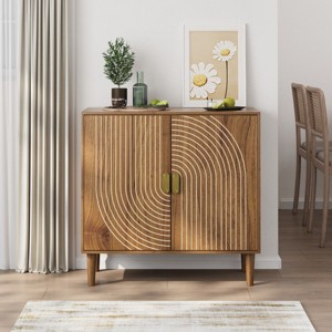 Modern Buffet Cabinet with Spacious Storage, 2-Door Sideboard Perfect for Small Spaces, Accent Storage for Living Room or Hallway-The Pop Home - 1 of 4