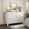 Farmhouse White 6-Drawer Double Dresser with Vintage Handle - Wood Storage Chest for Bedroom, Living Room, Hallway or TV Stand - 3 of 4