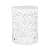 Vynxaria Large Outdoor Metal End Table ¨C Modern Design with Elegant Iron Cut Pattern - 2 of 4