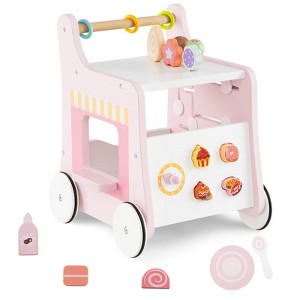Infans Wooden Baby Walker Ice Cream Cart Toy with Sweet Accessories & Smooth Wheels - 1 of 4