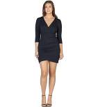 24seven Comfort Apparel Womens V Neck Elbow Sleeve Knee Length cocktail Dress