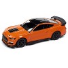 2021 Ford Mustang Shelby GT500 Carbon Fiber Track Pack Twister Orange with Black Top 1/64 Diecast Model Car by Auto World - 2 of 3