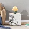 Cube Side Table, Small Coffee Table with Faux Marble Sticker, Fully Assembled End Table Accent Table for Living Room, Bedroom - 4 of 4