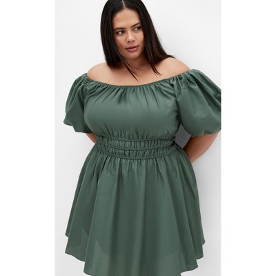 Women's Plus Size Lillian Dress - dark sage | CITY CHIC