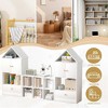 Kids Bookshelf And Toy Storage Organizer, Playful House-Shaped Children Bookcase Display Rack, For Nursery, Playroom, Living Room, Easy Assembly - 4 of 4