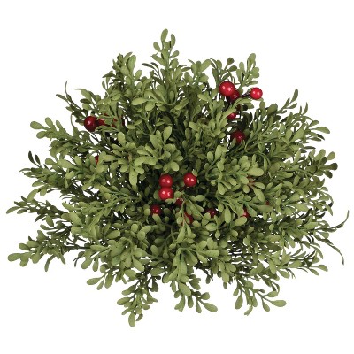 Sullivans Mini Leaf Berry 1/2 Orb Decorative Filler 4.5"H Green