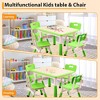 Toddler Table and Chair Set, Height Adjustable Kids Table and Chair Set of 4, Toddler Table for Reading, Drawing, Eating, for Ages Over 3 - 4 of 4