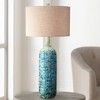 Possini Euro Design Mid Century Modern Table Lamp with Table Top Dimmer 36" Tall Teal Glaze Ceramic Tan Linen Drum for Living Room (Colors May Vary) - 2 of 4