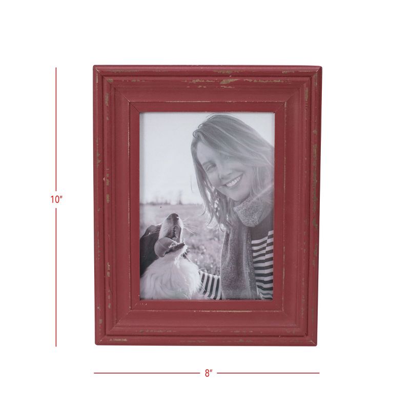Red Decorative Distressed Wood Picture Frame - Foreside Home & Garden, 5 of 9