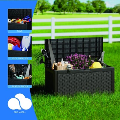 Yardgrace 30/45/80/100 Gallon Weather Resistant Storage and Seating Outdoor Deck Box