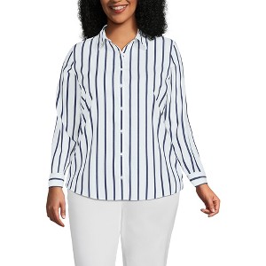 Lands' End Women's No Iron Supima Cotton Long Sleeve Shirt - 1 of 3