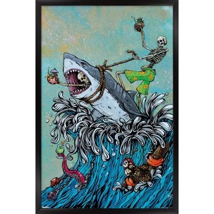 Trends International David Lozeau - Great White Wave Framed Wall Poster Prints - 1 of 4